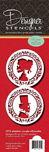 Skeleton Couple Cookie Stencil C975 by Designer Stencils