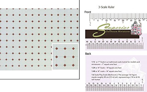 Dollhouse Miniature Tile Diamond 12 X 16 Terra Cotta
