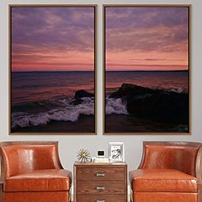 signwin 2 Piece Framed Canvas Wall Art Coastal...
