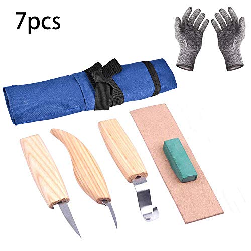 Buy Wood Carving Tools Set, Wood Carving Kit in Canvas Bag, Spoon