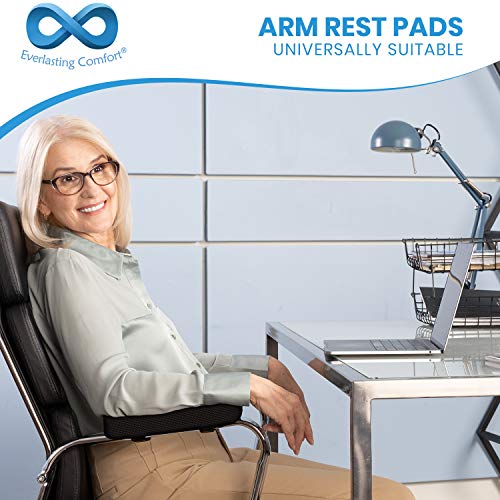 Everlasting Comfort Office Chair Arm Covers w/Cooling Gel Top Layer for Elbow, Forearm Support