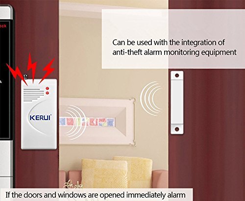 KERUI-Standalone-Home-Office-Shop-Security-Alarm-System-Kit-Wireless-Loud-Indoor-Outdoor-Weatherproof-Strobe-Siren-Horn-with-Remote-Control-and-Door-Contact-SensorMotion-SensorUp-to-110db