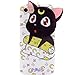 iPhone 8 Case, iPhone 7 Case, MC Fashion Cute 3D Japan Cartoon Sailor Moon Crystal Luna Cat Soft IMD Hybrid TPU Rubber Case for iPhone 7/ iPhone 8 (Black)