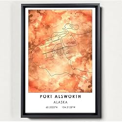 Port Alsworth Map Poster, Alaska Map Art