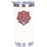 Heritage Pewter 2025-26 Indiana Hoosiers National Championship Football 15 oz. Tumbler - White | Durable Insulated Tumbler Cup for Cold & Hot Drinks | Thermal Travel Mug for Coffee