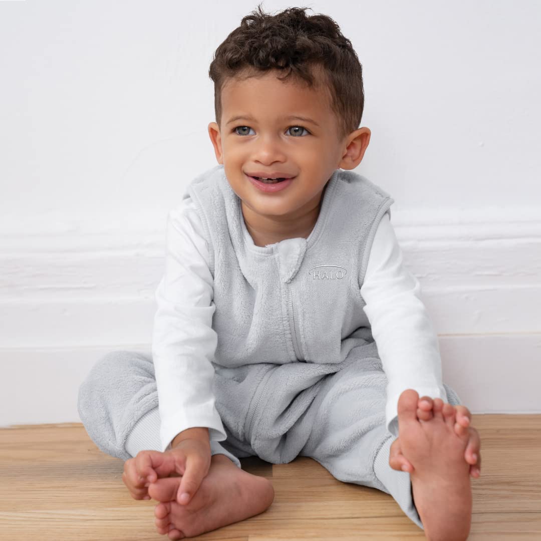 HALO Sleepsack Toddler Sleeping Bag, Luxe Fleece Wearable Blanket, TOG 2.0, Grey, 3T