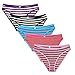 Nightaste Women Cotton French Cut Briefs Pack of 5 Assorted Ladies Bikini Underwear Panties with Color Stripes (Large, Assorted)