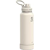 Takeya Actives Water Bottle with Spout Lid - Bottle with Double Stainless Steel Insulation - Dishwasher Safe & BPA-Free - Bottle with Spout Lid & Removable Bumper - 40 oz, Oat Milk
