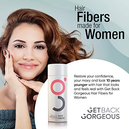 Get Back Gorgeous Womens Hair Fibers for Thinning Hair & Bald Spots - Electrostatically Charged for Instantly Thick, Full, Shiny Hair in 30 Seconds -25g (Medium Brown) - Thumbnail 2