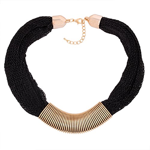 UPC 619519215463, QIYUN.Z Fashion Mesh Web Link Chains Bold Chunky Tibet Bib Choker Necklace