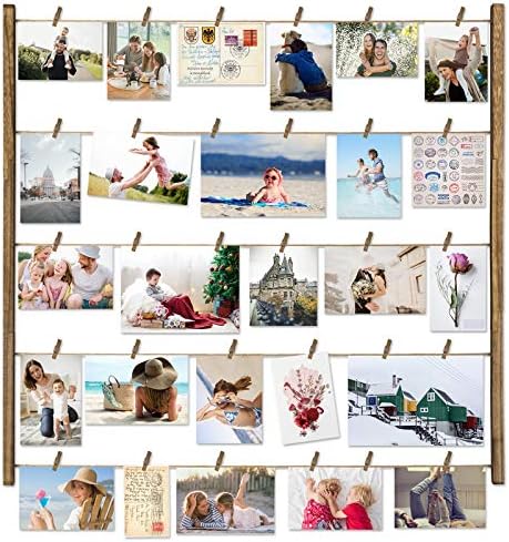 Love-KANKEI Wood Picture Photo Frame for Wall Decor 26×29 inch with 30 Clips and Ajustable Twines Collage Artworks Prints Multi Pictures Organizer and Hanging Display Frames Carbonized Black Love-KANKEI Wood Picture Photo Frame for Wall Decor 26×29 inch with 30 Clips and Ajustable Twines Collage Artworks Prints Multi Pictures Organizer and Hanging Display Frames Carbonized Black