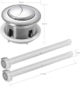Radworx 38mm Toilet Flush Button Replacement 2 Pack Chrome Dual Rod view 2