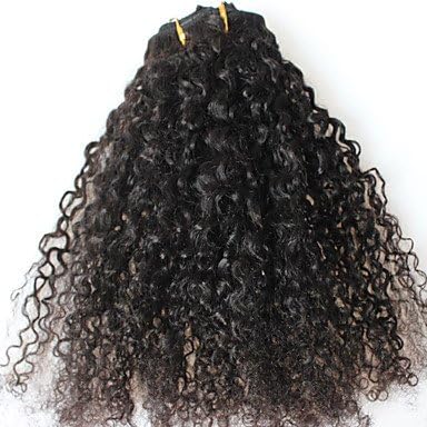 XZX CARA Hair Afro Kinky Curly Clip in Human Hair Extensions Natural Brazilian Virgin Hair Clip-in Full Head 7Pcs/Set 12-24 Inch