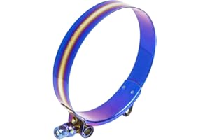 WKD 3.5" T-Bolt Hose Clamp Adjustable Stainless Steel Titanium Blue Clamp Diameter Ranger for 3.5 inch（90-98mm）#4127