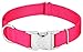 Premium Nylon Dog Collar with Metal Buckle for Small Medium Large Breeds (Large, 1 Inch, Hot Pink)