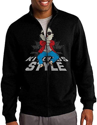 Jacob Men's Sweatshirt Gangnam Style Full-zip Hoodie Jacket XL Black