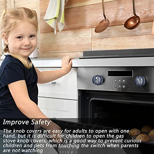 5 Pieces Gas Stove Knob Covers for Child Safety, Baby Oven Lock Kitchen