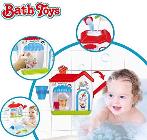 WISHTIME Ice Creams Bubble Bath Toy Bathroom Foam Cone Factory Making Ice Creams Bubble Machine Bathtub Water Toys for Baby (No Batteries Required)
