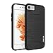 iPhone 7 Case, Moonmini Shockproof Slim Fit Dual Layer Protection Card Slot Holder Hybrid Cover with Kickstand for iPhone 7 (2016) - Black