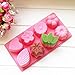 3 Pcs Floral Leaf Silicone Molds, FineGood 8-Cavity Cake Chocolate Pudding Jelly Soap Muffin Trays for Kitchen Baking Decoration - Pink