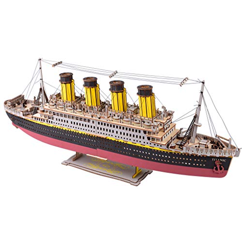 Large Size Titanic Model 3D Wooden Puzzles Cruise Ship Collectible Building DIY Assembly Constructor Kit Collection Gift for Kids Teens and Adults (A2 Titanic)