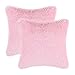 CaliTime Pack of 2 Super Soft Throw Pillow Covers Cases for Couch Sofa Bed Solid Plush Faux Fur 18 X 18 Inches Baby Pink