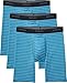 Tommy John Men's Go Anywhere Boxer Briefs - 3 Pack - No Ride-Up Comfortable Striped Underwear for Men (Mosaic Blue Minimal, X-Large)
