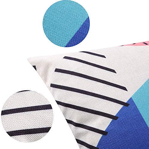 ModeHome Decorative Throw Pillow Cover. Abstract Style Cushion Covers, Colorful Irregular Figure Pattern for Office Couch Bed Decor Pillowcase (1818 Inch Pack of 4)