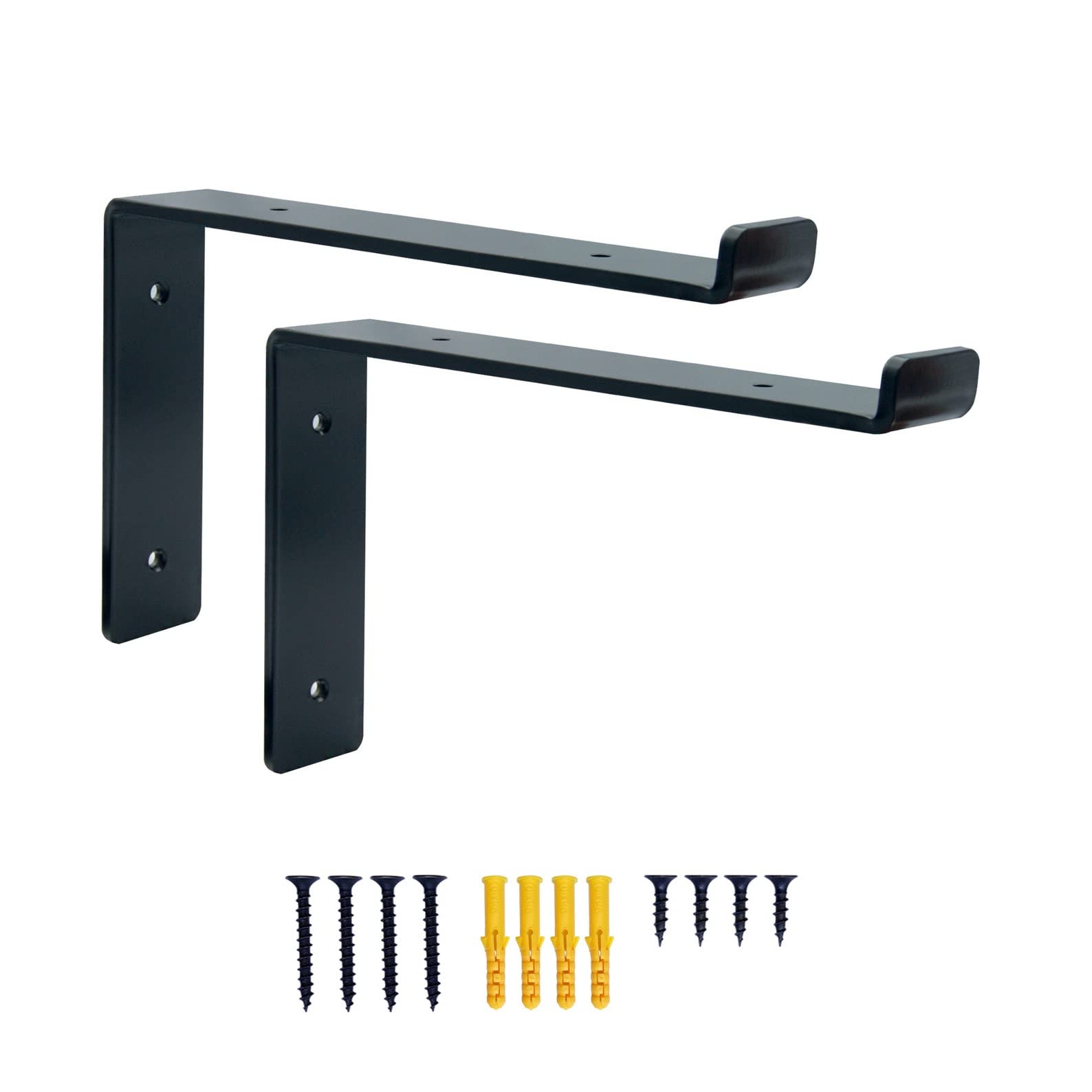 2 x Heavy Duty Scaffold Shelf Brackets 225mm - Industrial Style for 9 Inch Boards - Made from 5mm Steel - Ideal DIY Storage Solution for Living Room, Kitchen, Office, Garage