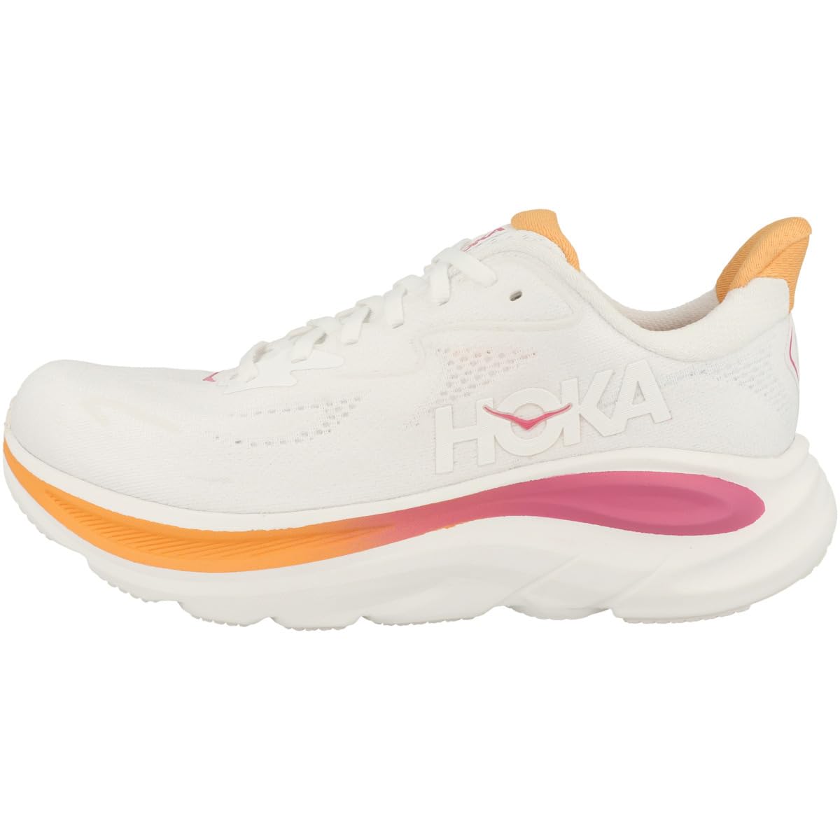Hoka Womens Clifton 10 White/Electric Rose 9.5 Medium Image