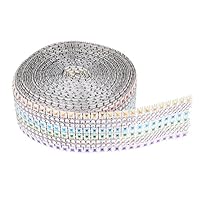 TtoyouU 2.2" X 10 Yards (30 Feet) Mesh Wrap Rhinestone Diamonds Ribbon Roll,8 Rows,Wedding, Party Decorations,Craft Supplies (Multicolor)