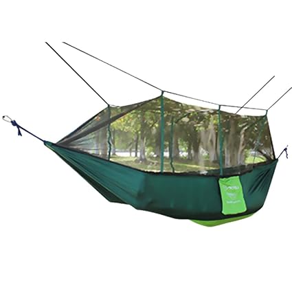 Magideal Double Hammock Tree 2 Person Patio Bed Swing Outdoor with Mosquito Net Green