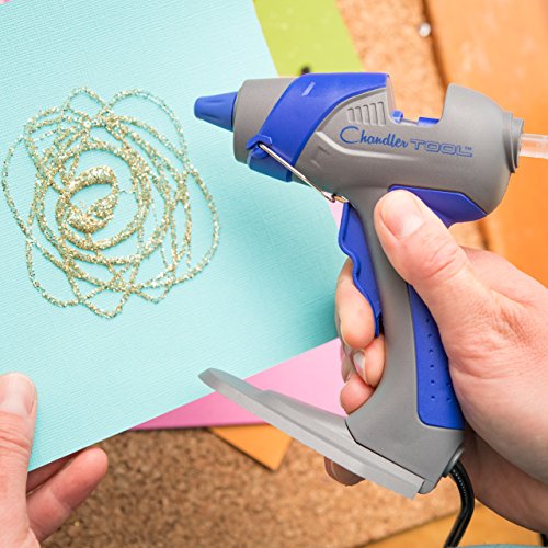 Chandler Tool Mini Glue Gun - 25 Watt Mini Size High Temp Hot Melt Mini Glue Gun Kit with 10 Pcs Mini Hot Glue Sticks, Patented Base Stand for Arts & Crafts, DIY & More (Blue) - Thumbnail 6