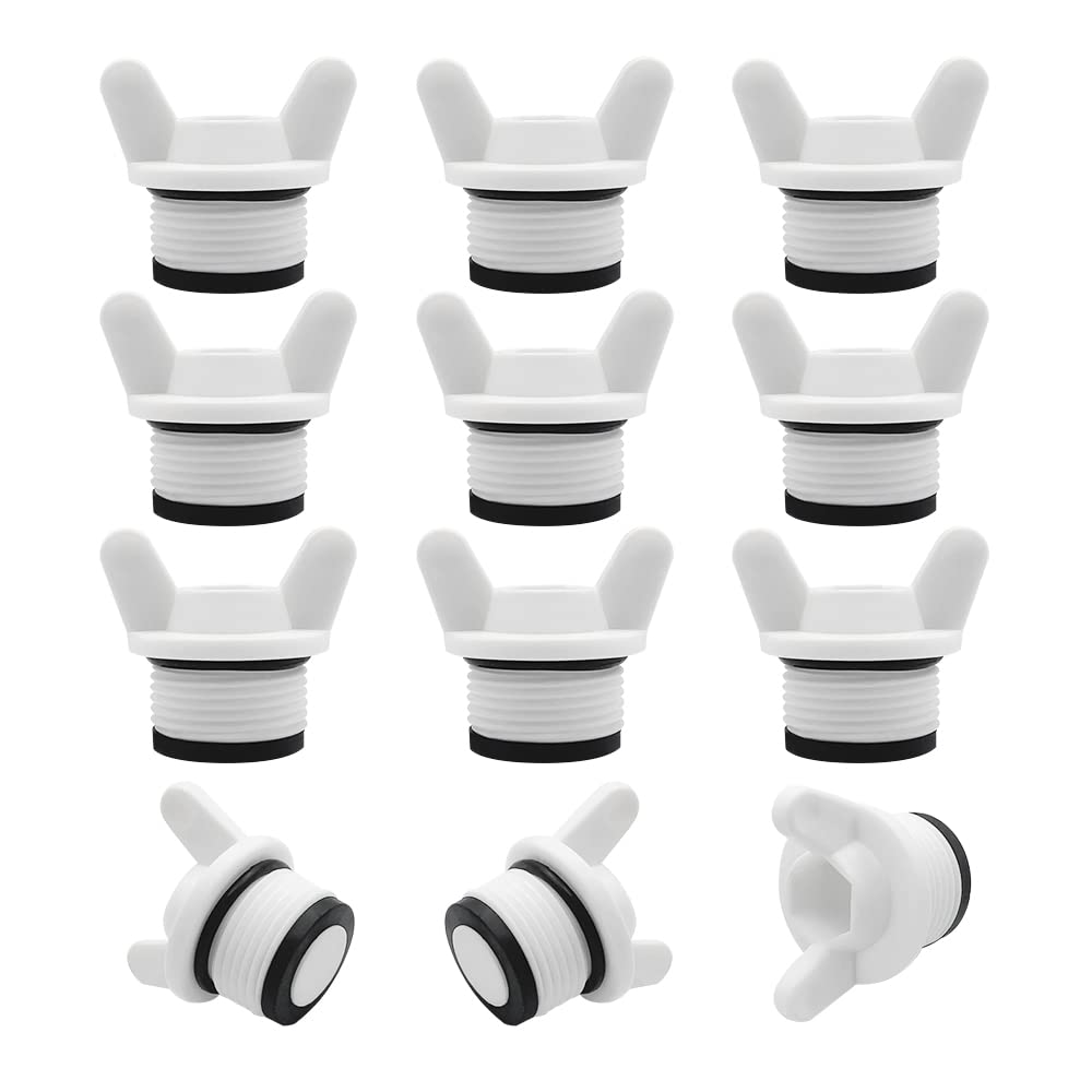 HLIWS BSP 3/4" Plumbing Fittings Cap-12 Pcs Butterfly Handle Hex Male Blanking Plug Tube End Cap,for Washing Machine Dishwasher Taps Tool Plumbing