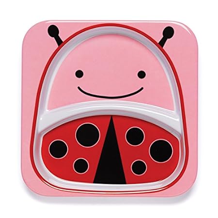 Skip Hop Zoo Divided Melamine Plate-Ladybug (Pink/Red)