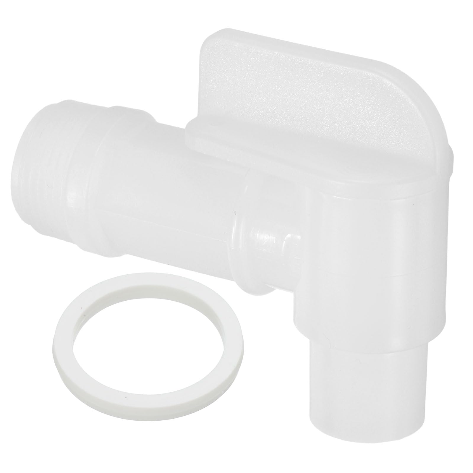 PATIKIL 2" Plastic Spigot Faucet, Barrel Faucet Durable Polyethylene Material Replacement Spigot for 15/30/50 Gallon Plastic & Steel Drum, White