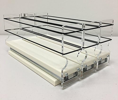 Vertical Spice - 222x1x10 DC - Spice Rack w/3 Drawers - 15 Capacity - New and Unique - Easy Access - 222 x 1 x 10 (Shallow)