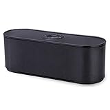 iPhone Bluetooth Speaker, Wireless Portable Stereo Outdoor Speakers System Quality Double Buster Powerful Sound Beat Bass Loud Volume with BUILT-IN MIC for Hands-free Speakerphone Calls (Black)