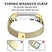 POY For Fitbit Alta Bands/For Fitbit Alta HR Bands, Stainless Steel Milanese Loop Metal Replacement Bracelet Strap with Unique Magnet Lock for Fitbit Alta/Fitbit Alta HR, Small Gold