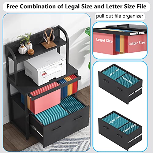 Tribesigns Lateral File with Drawer and Open Shelves, Large