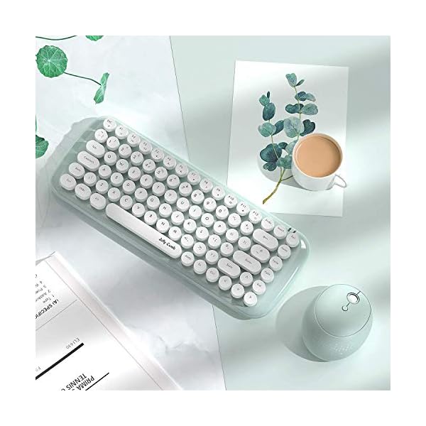 Jelly-Comb-Wireless-Keyboard-and-Mouse-Set-24Ghz-Wireless-Cute-Retro-Round-Key-Caps-and-Ergonomic-Mouse-Combo-for-Windows-PC-Notebook-Laptop-UK-Layout-Green Jelly Comb Wireless Keyboard and Mouse Set, 2.4Ghz Wireless Cute Retro Round Key Caps and Ergonomic Mouse Combo for…
