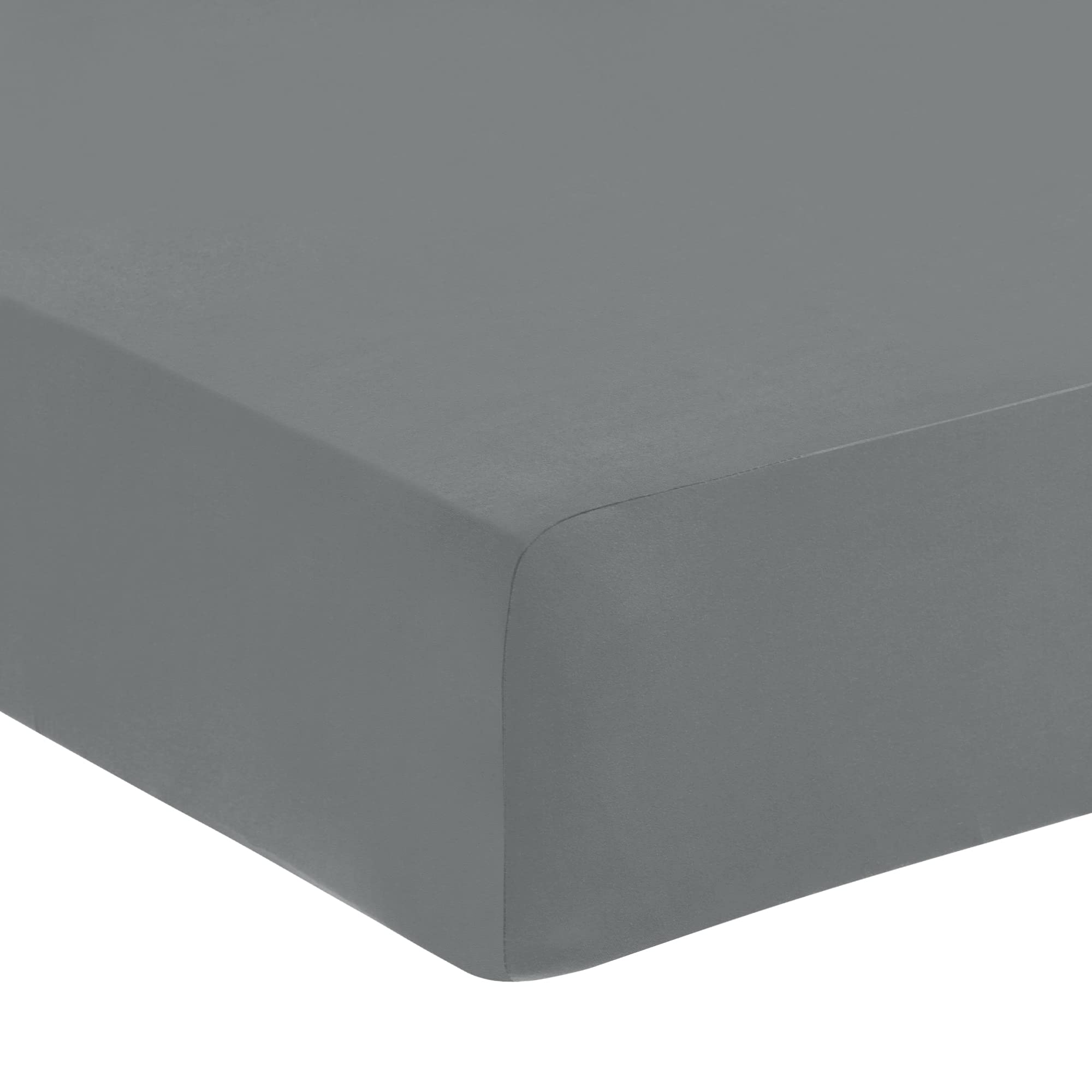 PiccoCasa 190GSM Polyester Brushed Bedding Fitted Sheet, 16 Inch Deep Pocket Bed Mattress Cover, 360°Protector Silky High Elasticity Soft Breathable Bottom Sheet Light Grey King