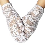 Aurora Bridal® Women's 2016 Short Floral Lace Wrist Length Wedding Gloves