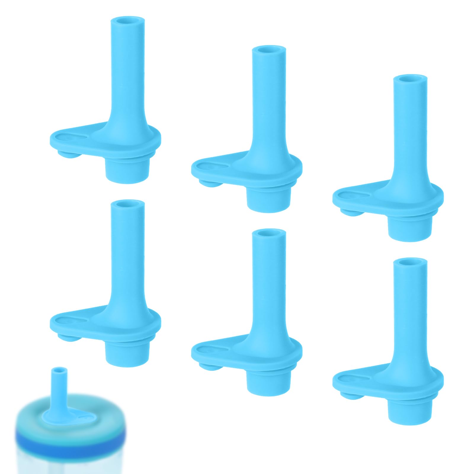 Photo 1 of 6pcs Replacement Bite Valve for Zak Designs Kelso 15oz, Silicone Mouthpiece Straw Accessories BPA-Free Water Bottle Parts Compatible with Zak Kids Straw Cups (Blue)