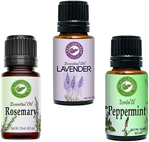 Essential Beginners Aromatherapy Oil Assortment 1 Each 15ml Lavender Peppermint Rosemary - 100% Pure