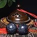 BRABUD 1.4'' Chinese Exercise Baoding Balls Dark Grey Marble Health Stress Relieve with No Chimes BS021