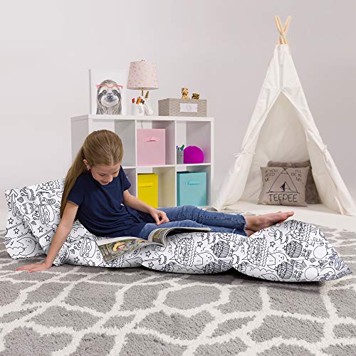 Kids Floor Pillow Cover - Premium Cushion and Lounger Covers for Pillows (Queen…