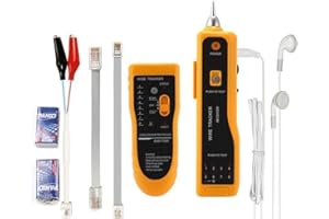 Fashionwu Wire Tracker, RJ11 RJ45 Cable Tester Line Finder Multifunction Wire Tracker Toner Ethernet LAN Network Cable Tester for Network Cable Collation, Telephone Line Tester, Continuity Checking