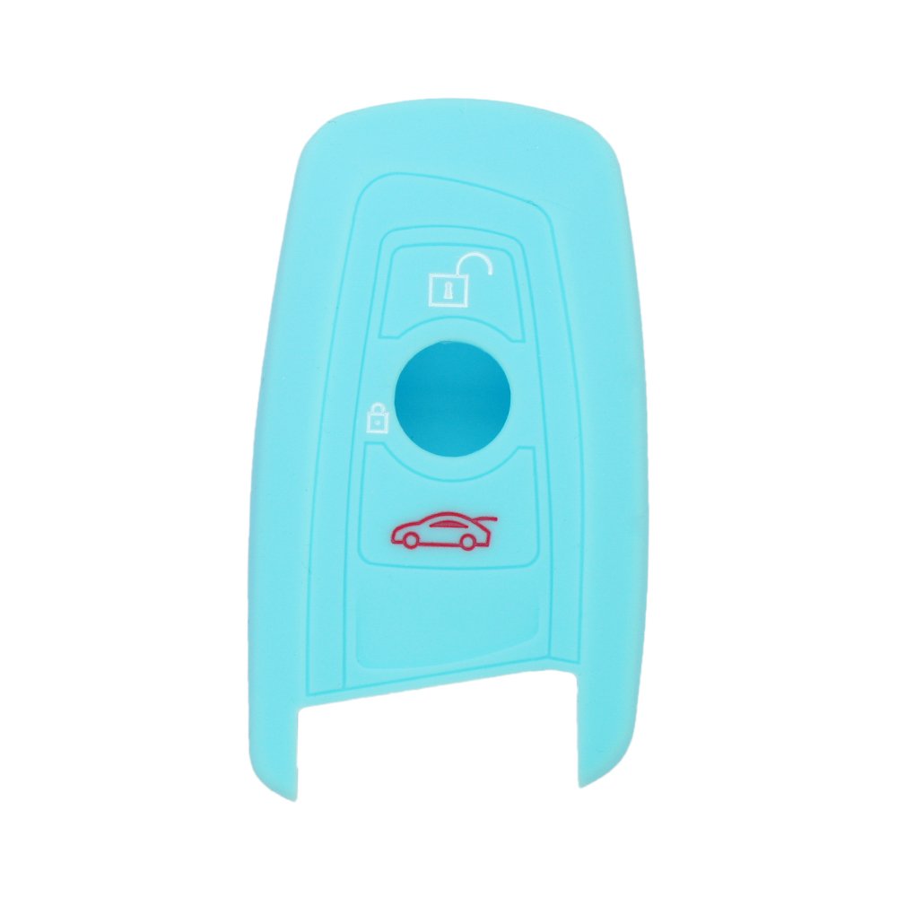 BROVACS Silicone Cover Protector Case Holder Skin Jacket Compatible with BMW Smart Remote Key Fob 3 Button CV9903 Light Blue