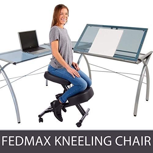 Kneeling Chair with Orthopedic Back Pain Seat, Faux Leather - Manual Adjust, Helps Prevent Coccyx Pain, Kneeling Chair for Better Posture. (Renewed) - Thumbnail 7